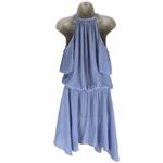 Ramy Brook  Eileen Cold Shoulder Satin Mini Dress Light Blue Size S Photo 7