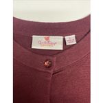 Quacker Factory  Women’s Red Cardigan Sequins Tree Embroidered Long Sleeves Large Photo 8