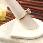 Avon Gold Plated Brilliant Solitaire Ring Size 8 Photo 3