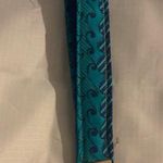 Handmade Boho Water Wave Wristlet Keychain Blue & Teal Fabric Photo 0