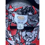 Talbots Womans Blouse Size 12 Silk Floral V-Neck Short Sleeve Red Black White Photo 4