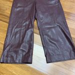 Chico's Faux Leather Crop Pants Cherry Brunette Straight Leg Women's Size 14 NWT Photo 2