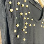 Moa Moa Black Pearl Embellished Casual Top Size Medium Photo 1