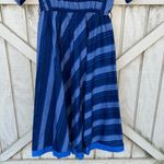 Vintage 70s short sleeve modest dress with stripes 80s Photo 5