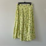 Free People  Iris Corset Set Skirt Yellow Green Floral Cotton Button Down Skirt S Photo 2