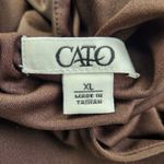 Cato Womens XL Brown Sleeveless Peplum Tank Cinched Shoulders Lined Photo 1