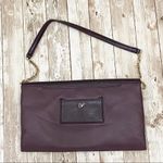 Diane Von Furstenberg DVF  Aubergine Plum 400 Envelope Leather Shoulder Bag Photo 1