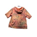 Green Tea Orange Hoodie Jacket Size XL Short Sleeve Full Zip Boho Hippie Photo 3