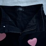 Cider wide leg crop black jeans with pink hearts - Size Small Photo 1