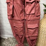 NEW Faux Leather Cargo Pants Pink Size XS Photo 1