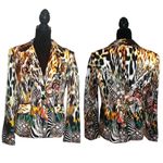 Multicolor Animal Print Women's Jacket by Metric new boutique item Black Photo 1