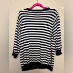 Cathy Daniels  Navy & White Nautical Stripe Floral Sequin 1/2 Sleeve Sweater 2X Photo 8
