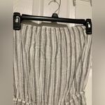 Blue Life  White Striped Strapless Linen Blend Wide-Leg Jumpsuit Photo 6