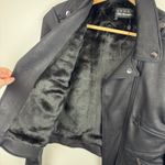 The Kooples Sport Womens Moto Jacket Sz Medium Black Faux Fur Lined Grunge Goth Photo 2