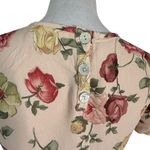 Vintage Floral Short Dress Size S Feminine Romantic David Dart Short Sleeve BOHO Pink Photo 4