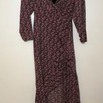 Lush Clothing Lush Side Tie Wrap Floral Midi Dress In Black ditsy Small Prairie Whimiscal Photo 0