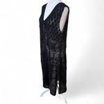 White Stag Y2K VINTAGE BLACK CROCHET KNIT LACE SHEER COVER UP DRESS X LARGE EUC Photo 4
