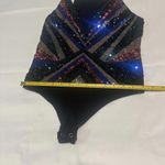 EXPRESS Women’s Sequin Embellished Black Bodysuit Sz M Medium Red Blue Gold Etc Photo 2