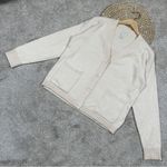 Joie  Button Front Cardigan Sweater Longsleeve V-Neck Soft Fuzzy Cozy in Beige L Photo 1