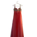 La Femme  Women's Size 6‎ Pink Coral Long Prom Dress with Iridescent Beads Photo 1