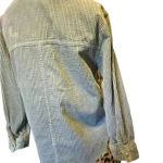 ZARA  Womens Blue shacket shirt jacket Light blue corduroy raw hem Size 11/12 Photo 6