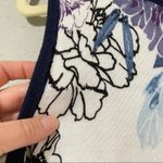 Chico's White Blue & Purple Floral Print Sleeveless Top Womens M Sweater Knit Photo 2