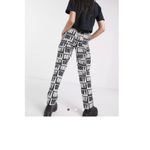Obey  Worldwide Splash Black White Pull On Drawstring Straight Leg Pocket Pant S Photo 13