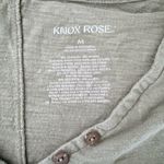 Knox Rose  Short Sleeve Essential Henley Tee Olive Size Medium Photo 3
