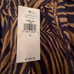 Banana Republic Zebra Print Linen Blouse Women's Large Brown Black Boho Career Photo 5