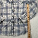 Columbia Button Down Shirt Women’s Small Blue White Gingham Drawstring Waist Photo 10