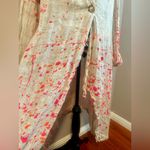 BANANA BLUE Bright Flax Mesh Splash Duster Coat Tan Size L Photo 5