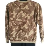 Billabong  Women's Camo Crewneck Sweatshirt – Size Medium, Brown Beige Pullover Photo 7