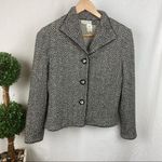 Castleberry Black & White Woven Knit Tweed Button Up Blazer Jacket 8 Photo 1