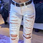 American Eagle White Ripped Jeans Photo 0