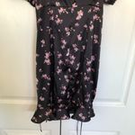 For Love & Lemons Black and Purple Floral Satin Corset Lace Up Dress Size M Photo 11