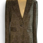 Elie Tahari Elie.  Viscose Brown Black Houndstooth Fitted Blazer size 10 Photo 0