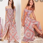 Tularosa Henderson Maxi dress large L smocked off shoulder paisley hot Photo 1