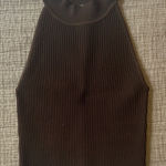 Babaton Aritzia  Brown Ribbed Mockneck Top Photo 0