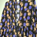 HOFMAN COPENHAGEN Purple Black Floral Elise Print Ruffles Mini Dress Size 42 Photo 10