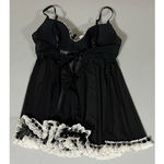 Jezebel Black White Ruffle Lace Sheer Babydoll Nightie Lingerie Nightgown Dress Size S 🖤 Photo 4