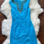 Trina Turk Cerulean Beachy Dress Embellished derby dress derby party Photo 0