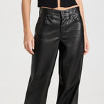 Levi's NWT Women's Faux Leather Baggy Dad Pants, Slippery Slope, Black 27 * 30 Photo 0