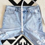 American Eagle Stretch Ripped High Rise Mom Jean in Emotional Blue Size 12 Photo 6