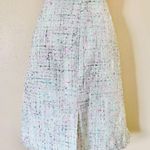 Elle White Gray Pink Purple & Blue Textured Tweed Skirt. Photo 4