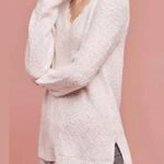 Anthropologie Knitted & Knotted Cream Lace Bottom Hem Women’s Sweater XS Photo 2