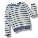 Xhilaration ‎ Striped Open Weave Mesh Sweater Blue Cream Medium Photo 11