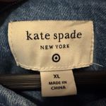 Kate Spade  Quilted Denim Jacket XL Blue Pearl Button Front Women’s Casual Coat Photo 3