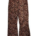 Leopard Print Flare Pants XXL Brown Photo 2