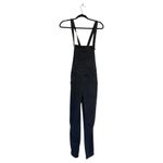 Free People Gray Denim Overalls Size 26 Skinny Ankle Eclipse Black Wash Boho Photo 2