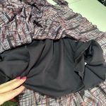 Norm Thompson Women Sheer Plaid Long Sleeve Mesh Dress Purple Size S Photo 7